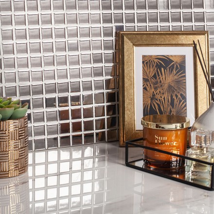 Керамическая мозаика Homework Silver Glossy 23х23