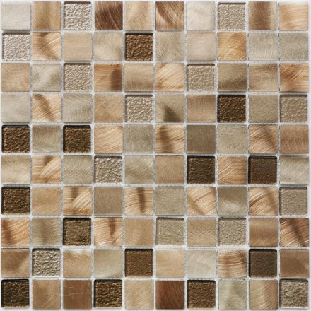 Стеклянная мозаика с металлом Titan Bronze 4*319*319