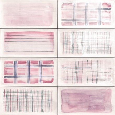 Настенная плитка Deco Aquarel pink 15x30 - Mainzu