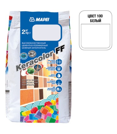 Затирка MAPEI  KERACOLOR FF 100 белая 2 кг