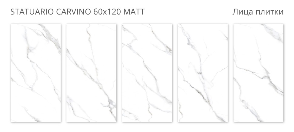 Керамогранит Velvet STATUARIO CARVINO 60x120 MATT