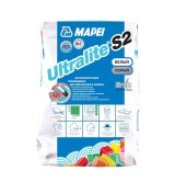 Клей для керамогранита и камня, улучшенные характеристики Ultralite S2 серый (мешок 15 кг) 