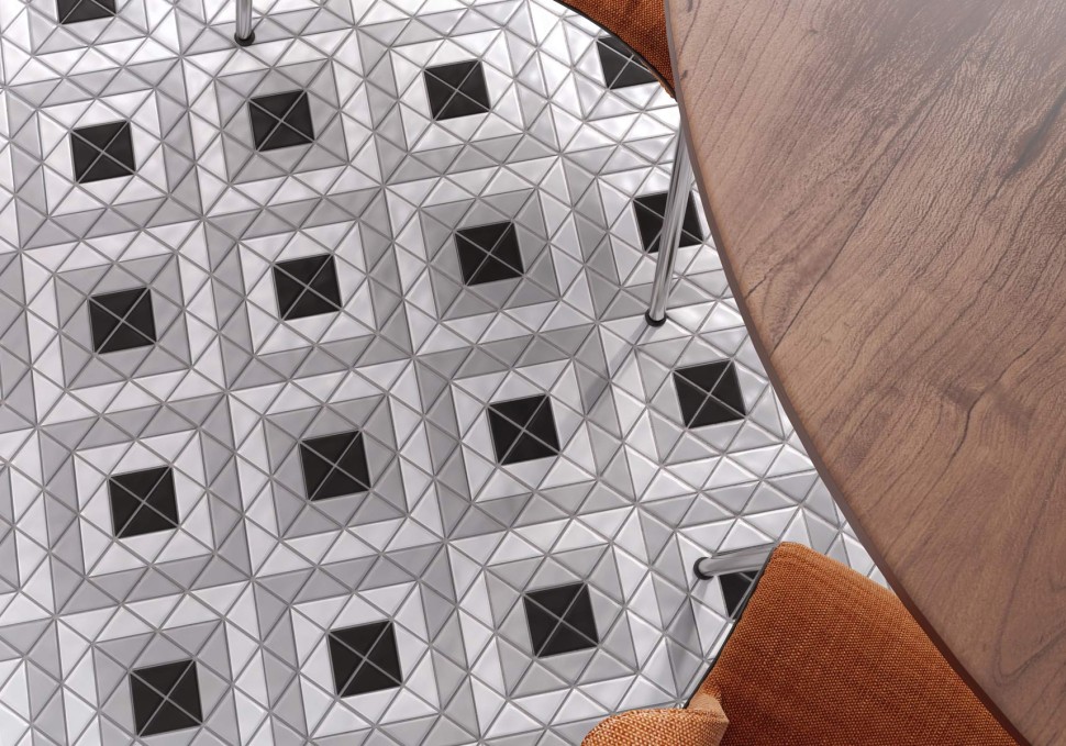 Керамическая мозаика Albion CUBE GREY