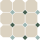 Гранит керамический 4416 OCT13+18-A White OCTAGON 16/Turquoise 13 + Green 18 Dots 30x30 см