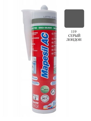 Силиконовый герметик MAPESIL AC 119 серый лондон, 310 мл