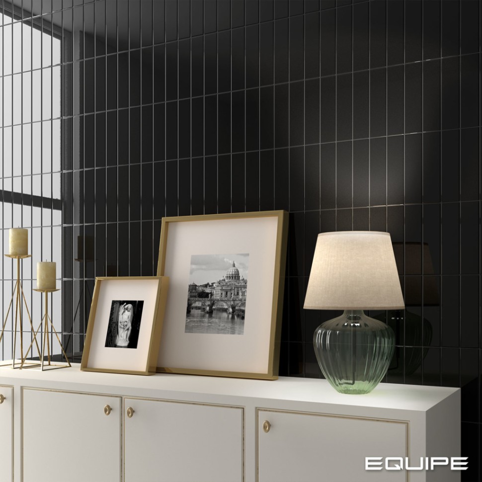 Плитка керамическая настенная 28453 COSTA NOVA Black Matt 5x20 см